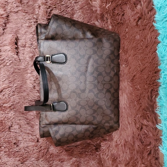 COACH Diaper Bag Brown Signature Baby Tote - Picture 5 of 16